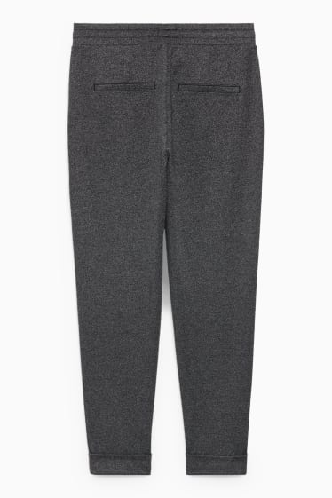 Damen - Jersey-Hose - Tapered Fit - dunkelgrau