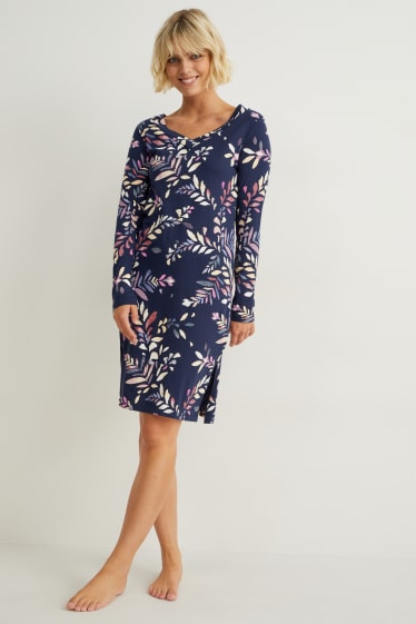 Dona - Camisa de dormir - estampada - blau fosc