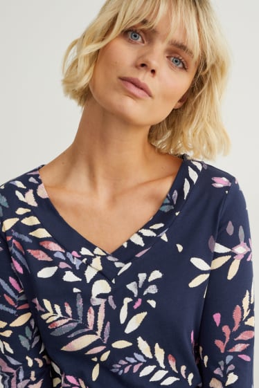 Dona - Camisa de dormir - estampada - blau fosc