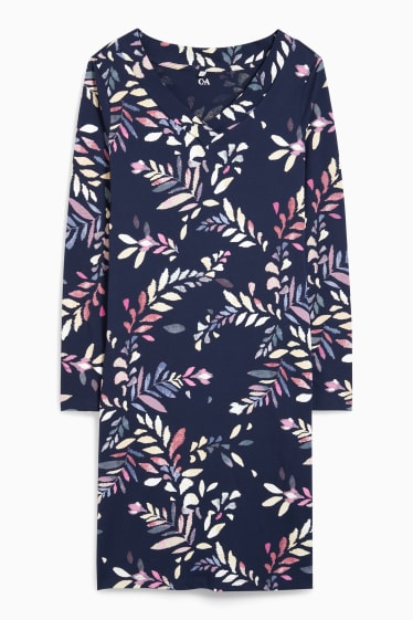 Dona - Camisa de dormir - estampada - blau fosc