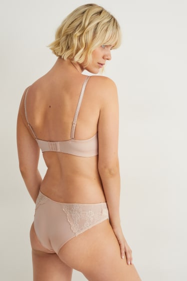 Donna - Reggiseno con ferretti - BALCONETTE - imbottito - beige chiaro