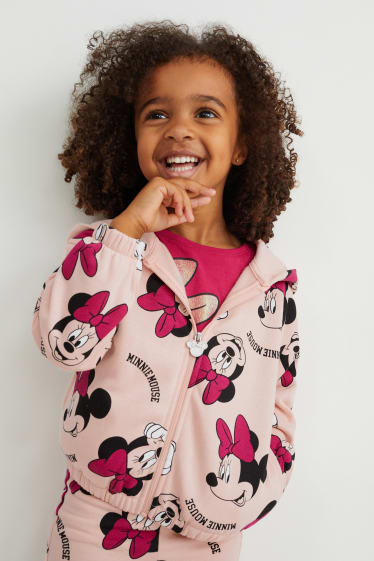 Enfants filles - Minnie Mouse - sweat zippé à capuche - rose