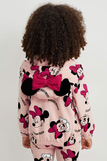 Enfants filles - Minnie Mouse - sweat zippé à capuche - rose