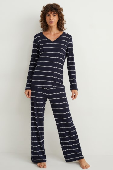 Dona - Pijama - de ratlles - blau fosc