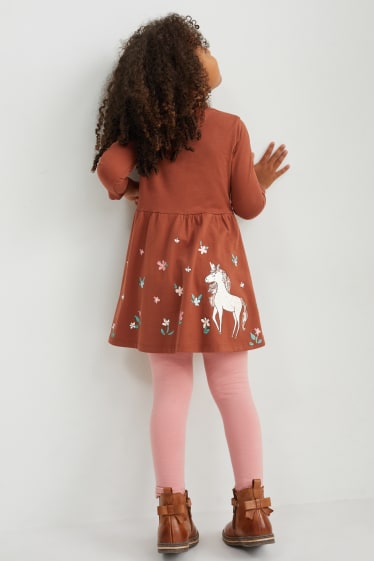 Enfants filles - Lot de 3 - robes - terracotta