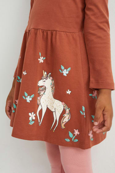 Enfants filles - Lot de 3 - robes - terracotta