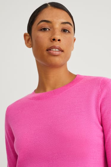 Damen - Basic-Merino-Pullover - pink