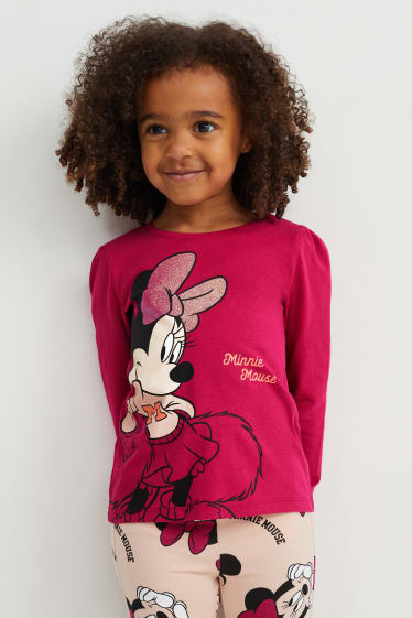 Enfants - Minnie Mouse - haut à manches longues - rose foncé