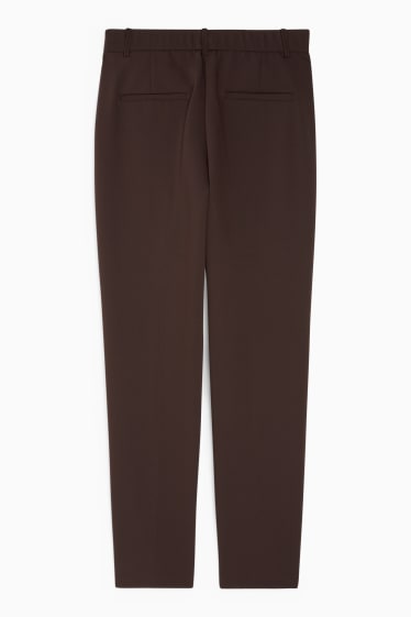 Femmes - Pantalon de bureau - mid waist - slim fit - marron foncé