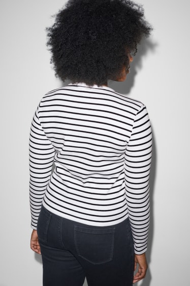 Teens & young adults - CLOCKHOUSE - long sleeve top - striped - white