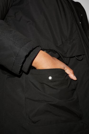 Donna - CLOCKHOUSE - parka con cappuccio e riporto di ecopelliccia - inverno - nero