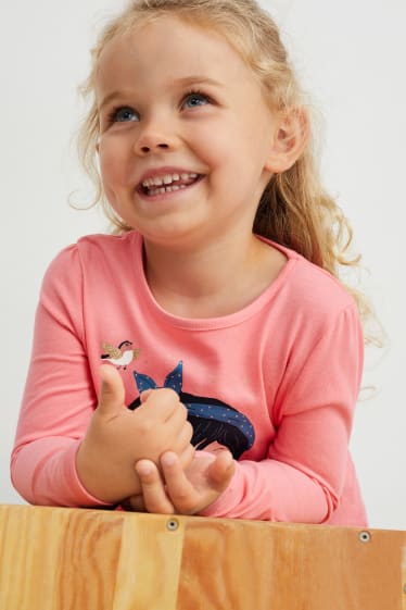 Enfants filles - Lot de 2 - hauts à manches longues - rose