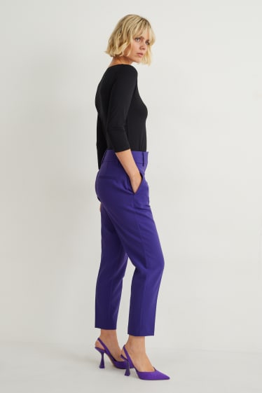 Dames - Business-broek - high waist - regular fit - paars