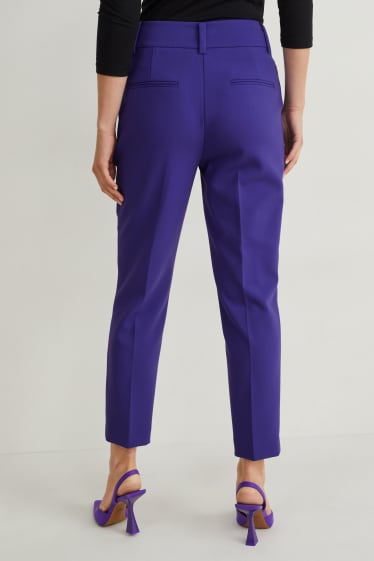 Kobiety - Spodnie biznesowe - wysoki stan - regular fit - purpurowy