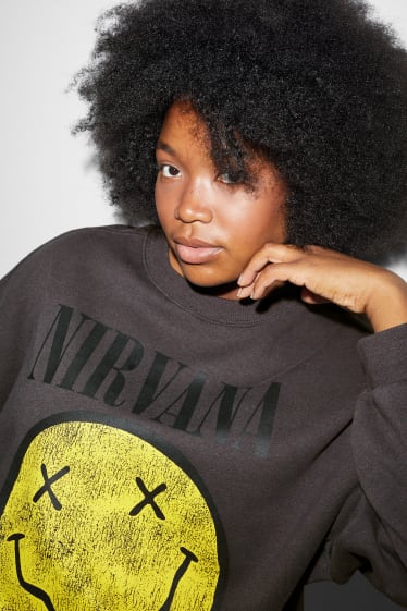 Damen - CLOCKHOUSE - Oversized-Sweatshirt - Nirvana - dunkelgrau