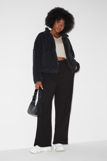Women - CLOCKHOUSE - jersey trousers - palazzo - black