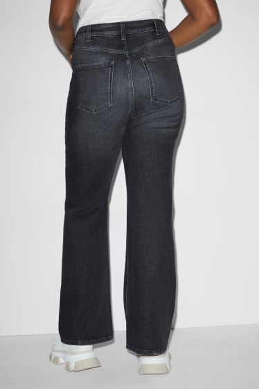 Nastolatki - CLOCKHOUSE - flared jeans - wysoki stan - LYCRA® - dżins-ciemnoszary