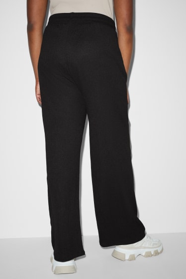 Women - CLOCKHOUSE - jersey trousers - palazzo - black