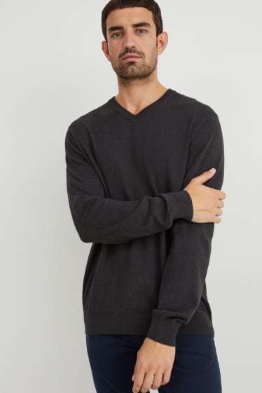 Hommes - Pull - gris anthracite