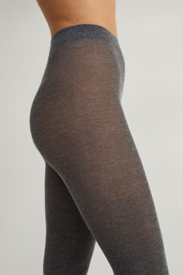 Mujer - Leggings con mezcla de cachemir - gris oscuro