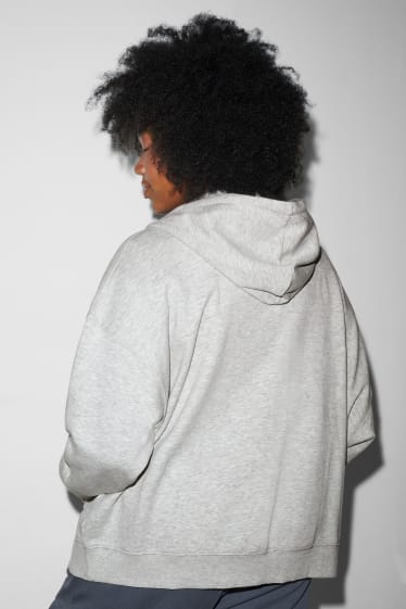 Dames - CLOCKHOUSE - sweatvest met capuchon - licht grijs-mix