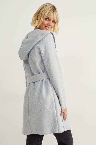 Donna - Cappotto con cappuccio - grigio chiaro melange