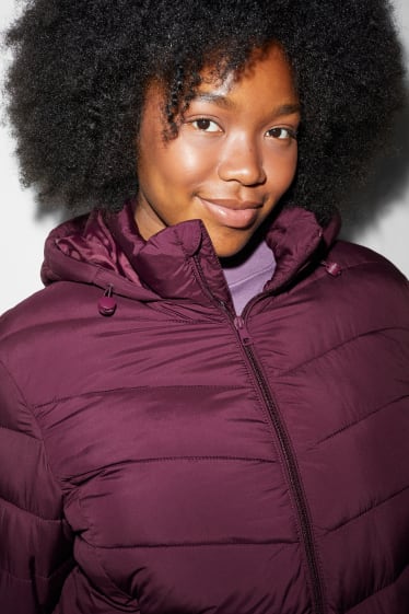 Dospívající a mladí - CLOCKHOUSE - prošívaná bunda s kapucí - fialová