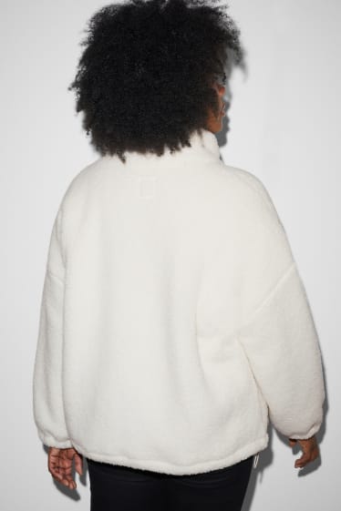 Femmes - CLOCKHOUSE - veste en peluche - blanc crème