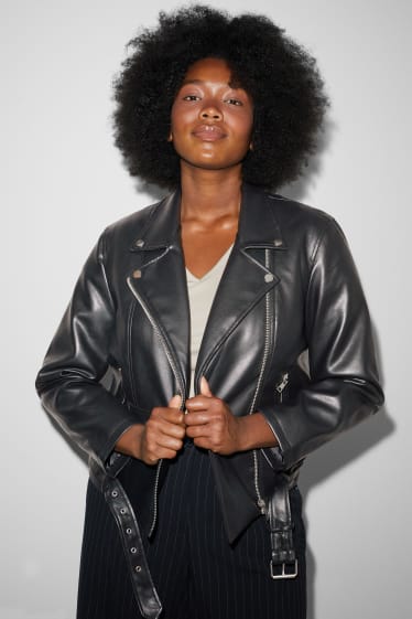 Femmes - CLOCKHOUSE - blouson motard - synthétique - noir