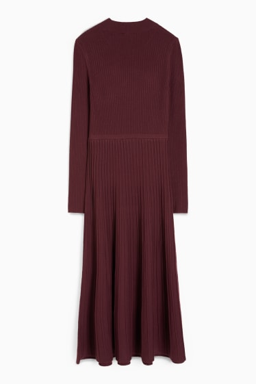 Femmes - Robe de maille - bordeaux