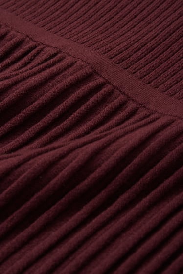 Femei - Rochie din tricot - bordo