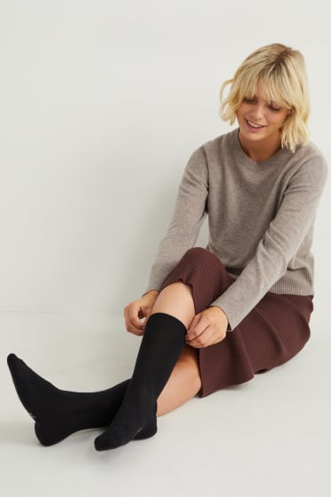 Damen - Socken mit Kaschmir-Anteil - schwarz