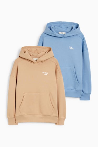 Enfants - Coupe ample - lot de 2 - sweats à capuche - taupe