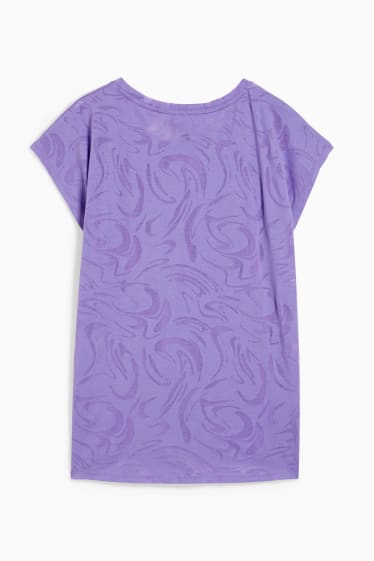 Damen - Funktions-T-Shirt - gemustert - violett
