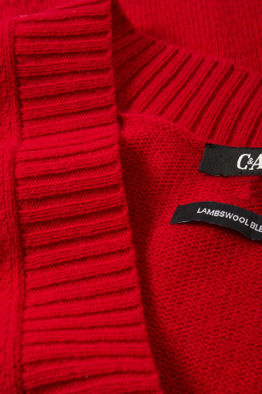 Femmes - Pull sans manches - laine mélangée - rouge