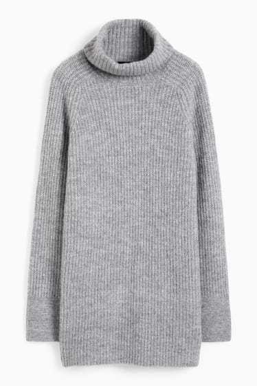 Damen - Rollkragenpullover - grau