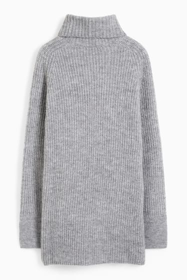 Damen - Rollkragenpullover - grau