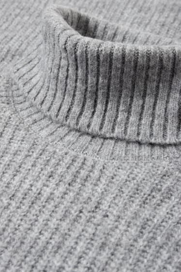 Women - Polo neck jumper - gray