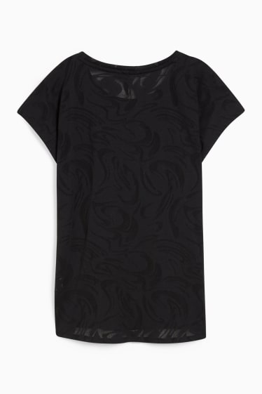 Kobiety - T-shirt funkcyjny - ze wzorem - czarny