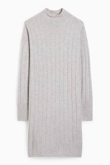 Femmes - Robe en cachemire - gris clair