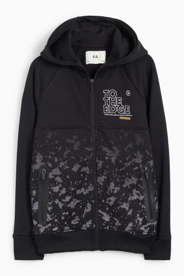 Enfants garçons - Sweat zippé à capuche - noir