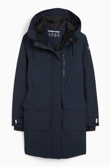 Donna - Giacca impermeabile con cappuccio - blu scuro