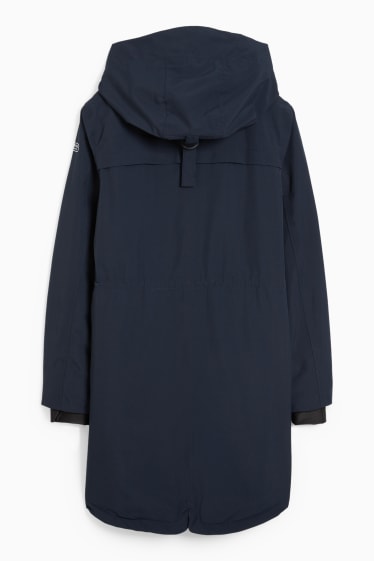 Donna - Giacca impermeabile con cappuccio - blu scuro