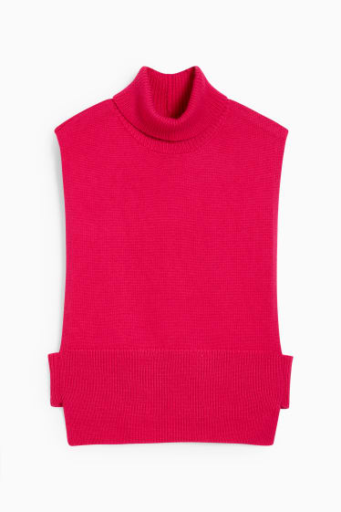 Damen - Strick-Poncho mit Kaschmir-Anteil - pink