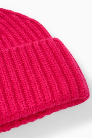 Mujer - Gorro con mezcla de cachemir - fucsia