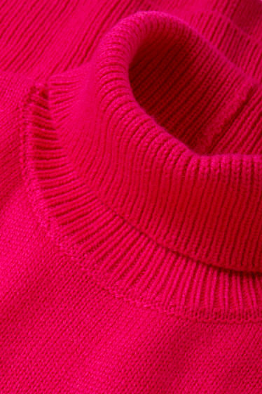 Damen - Strick-Poncho mit Kaschmir-Anteil - pink