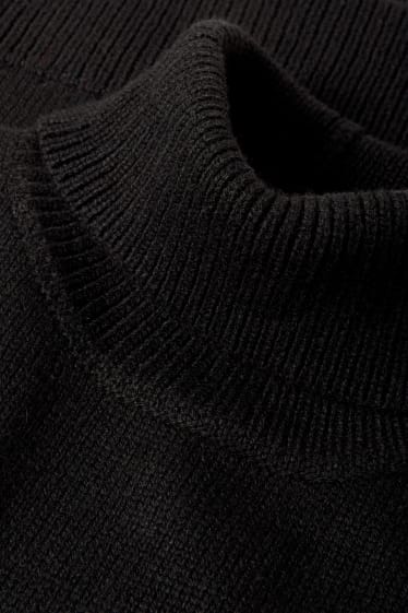 Femmes - Poncho de maille en cachemire mélangé - noir