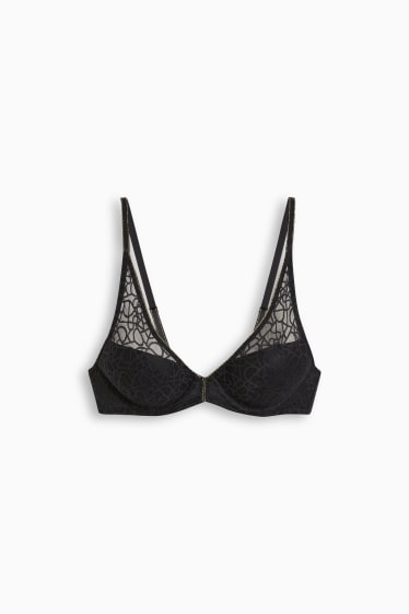 Women - Underwire bra - DEMI - padded - black