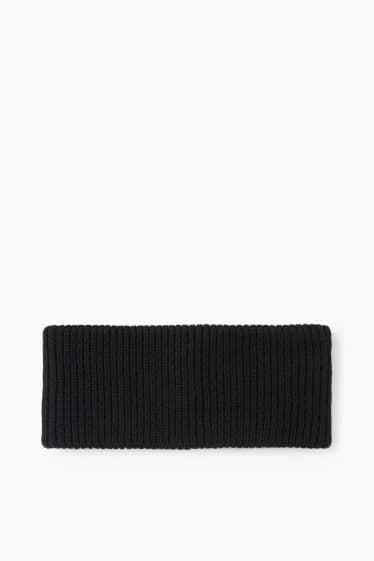 Donna - Fascia per capelli con cashmere - nero