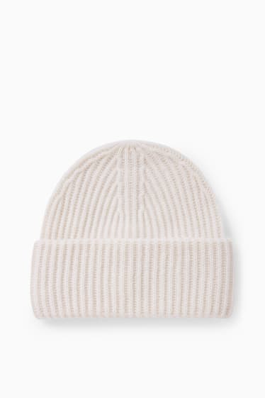 Mujer - Gorro de cachemir - blanco roto